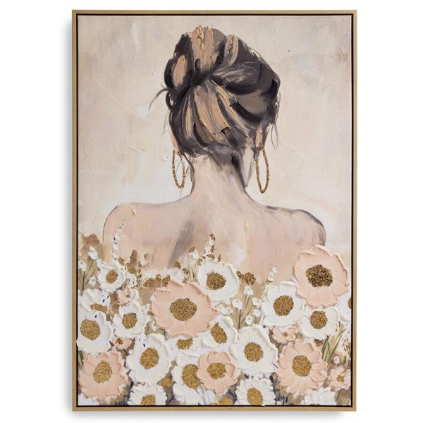 Quadro Donna con Fiori