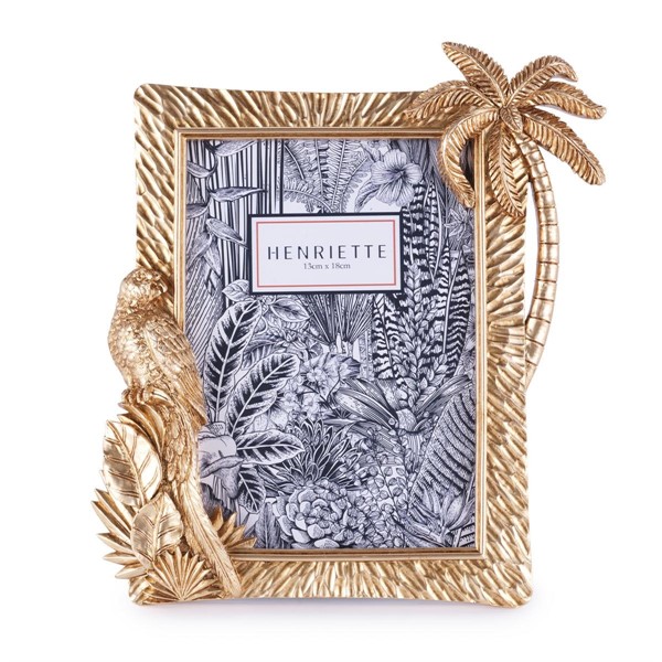 Cornice Pappagallo Oro 18x21 JUNGLE - Henriette