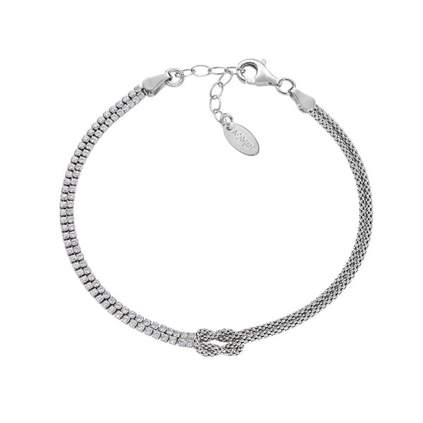 Bracciale Nodo d'Amore con Zirconi Bianchi