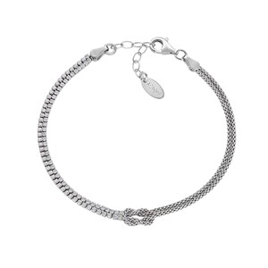 Bracciale Nodo d'Amore con Zirconi Bianchi
