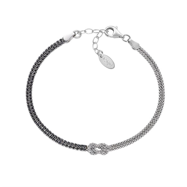 Bracciale Nodo d'Amore con Zirconi Neri