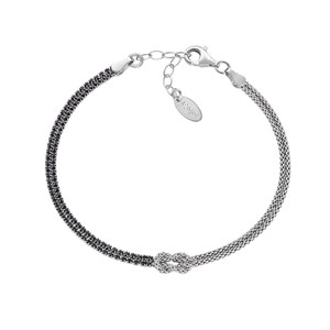 Bracciale Nodo d'Amore con Zirconi Neri