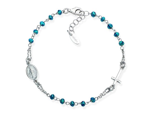 Bracciale Rosario con Cristalli Blu