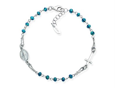 Bracciale Rosario con Cristalli Blu