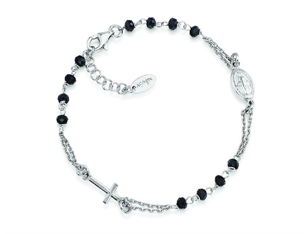 Bracciale Rosario con Cristalli Neri