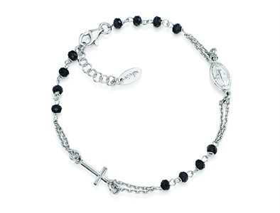 Bracciale Rosario con Cristalli Neri