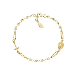 Bracciale Rosario Dorato con Grani Diamantati