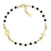 Bracciale Rosario Dorato con Cristalli Neri