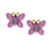 Orecchini Junior Farfalla Rosa in Argento e Smalto