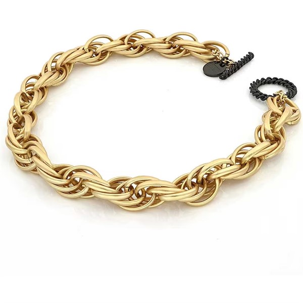 Collana Bronzo Dorato Satinato