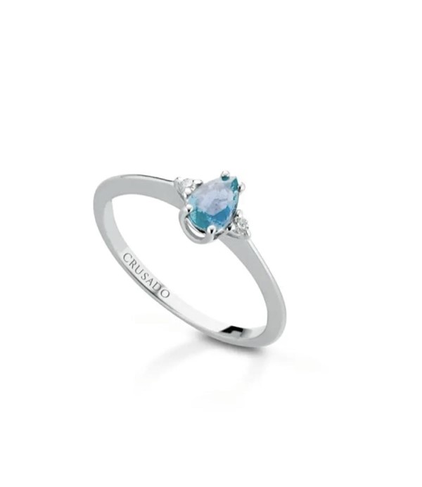 Anello Acqua Marina e Diamanti