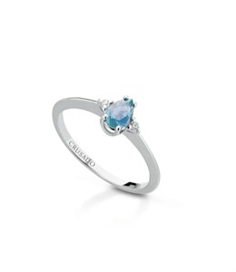 Anello Acqua Marina e Diamanti
