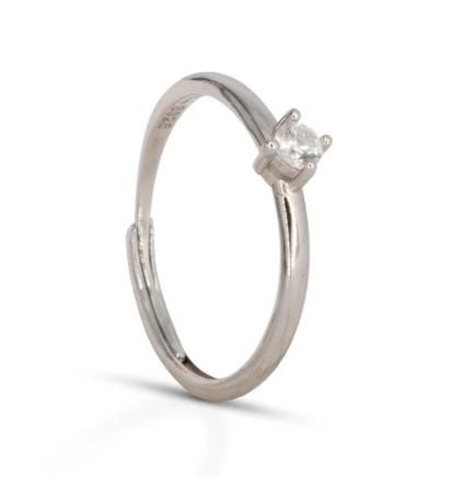 Solitaire Ring Dilvdò Silver White