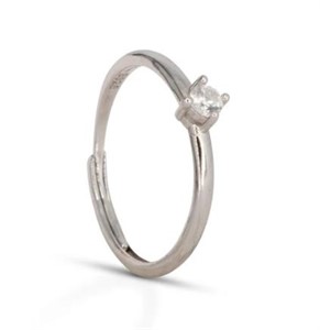 Solitaire Ring Dilvdò Silver White