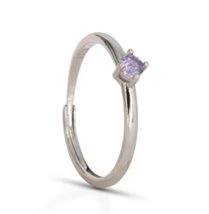 Solitaire Ring Dilvdò Silver Lavender