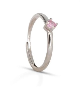 Solitaire Ring Dilvdò Silver Pink