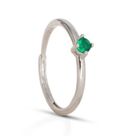 Solitaire Ring Dilvdò Silver Green