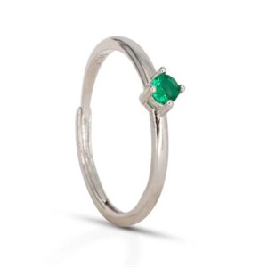 Solitaire Ring Dilvdò Silver Green
