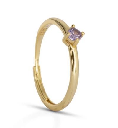 Solitaire Ring Dilvdò Gold Lavender