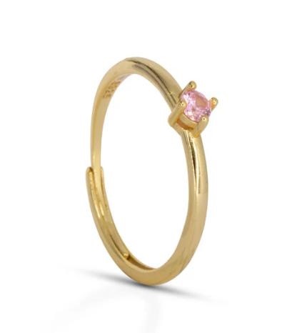 Solitaire Ring Dilvdò Gold Pink