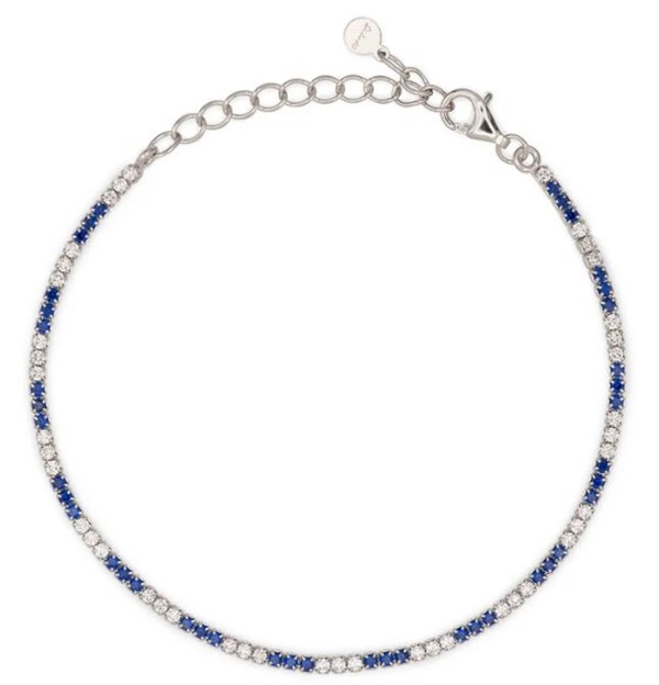 Bracciale Dilvdò Tennis 1.5mm Silver Blue & White