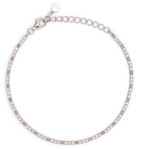 Bracciale Dilvdò Tennis 1.5mm Silver White & Brown