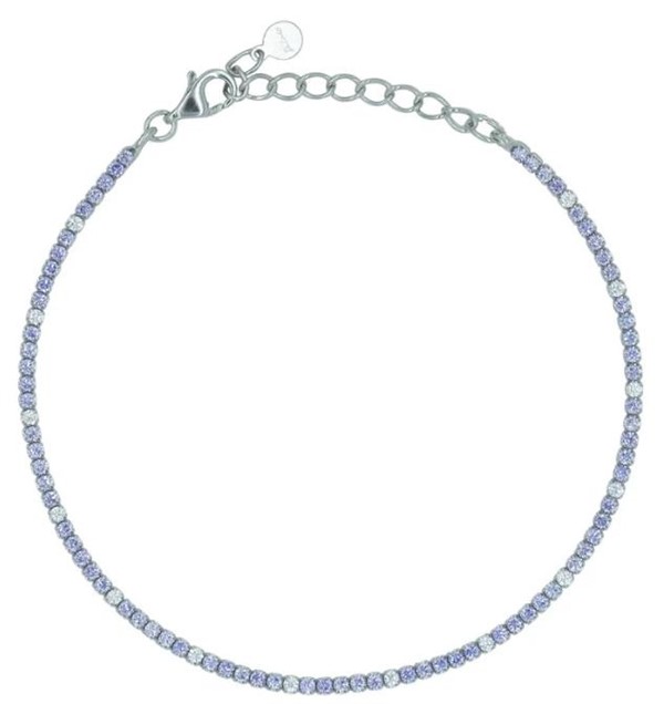 Bracciale Dilvdò Tennis 1.5mm Silver Lavender & White