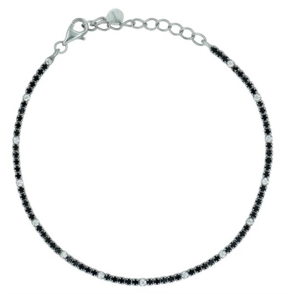 Bracciale Dilvdò Tennis 1.5mm Silver Black & White