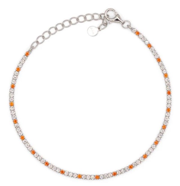 Bracciale Dilvdò Tennis 1.5mm Silver White & Orange