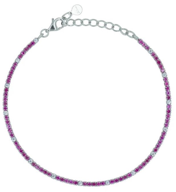 Bracciale Dilvdò Tennis 1.5mm Silver Ruby & White