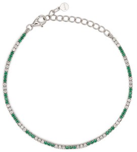 Bracciale Dilvdò Tennis 1.5mm Silver Green & White