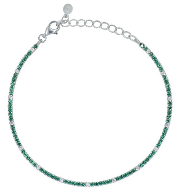 Bracciale Dilvdò Tennis 1.5mm Silver Green & White
