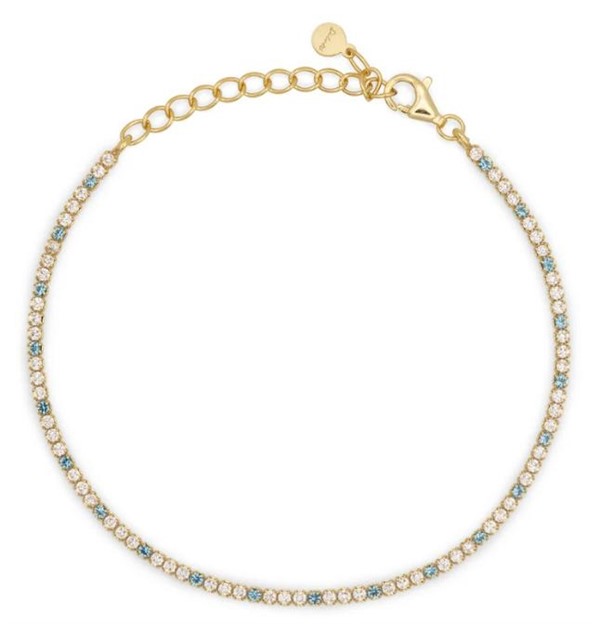 Bracciale Dilvdò Tennis 1.5mm Gold White & Turquoise
