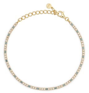 Bracciale Dilvdò Tennis 1.5mm Gold White & Turquoise