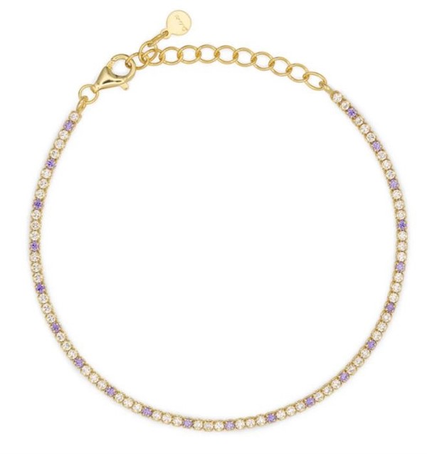 Bracciale Dilvdò Tennis 1.5mm Gold White & Lavender