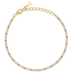 Bracciale Dilvdò Tennis 1.5mm Gold White & Lavender