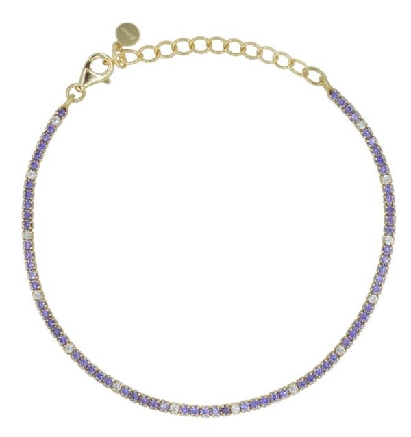 Bracciale Dilvdò Tennis 1.5mm Gold Lavender & White