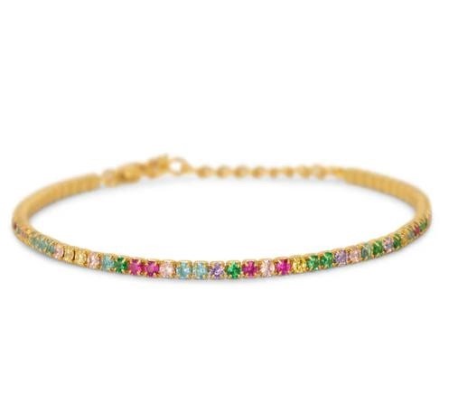 Bracciale Dilvdò Tennis 1.5mm Gold Multicolor