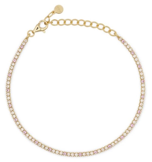 Bracciale Dilvdò Tennis 1.5mm Gold White & Pink