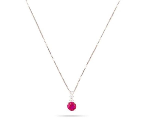 Collana Point Light Silver Ruby