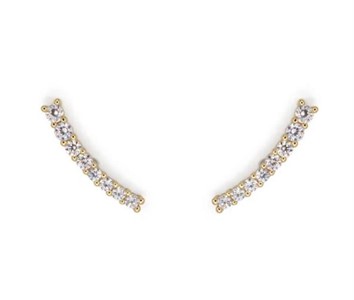 Orecchini Curvi Gold White