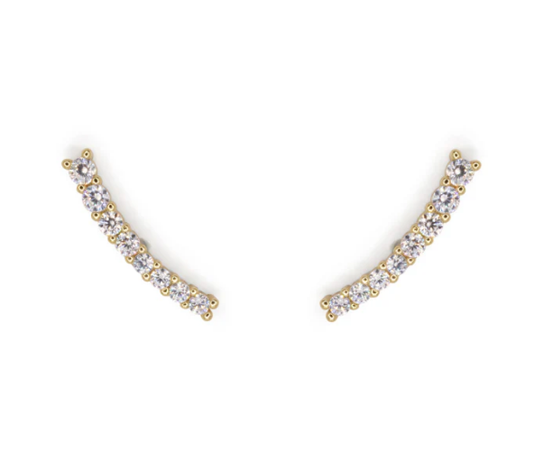 Orecchini Curvi Gold White