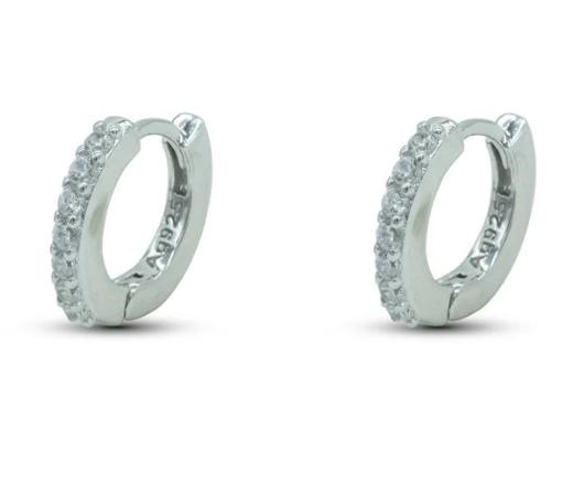 Orecchini Cerchio Piccoli con Zirconi White