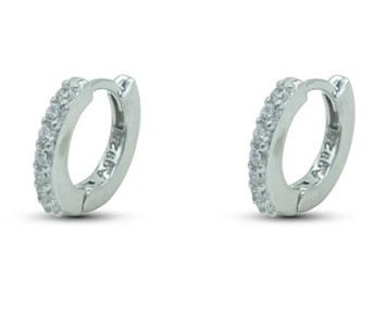 Orecchini Cerchio Piccoli con Zirconi White