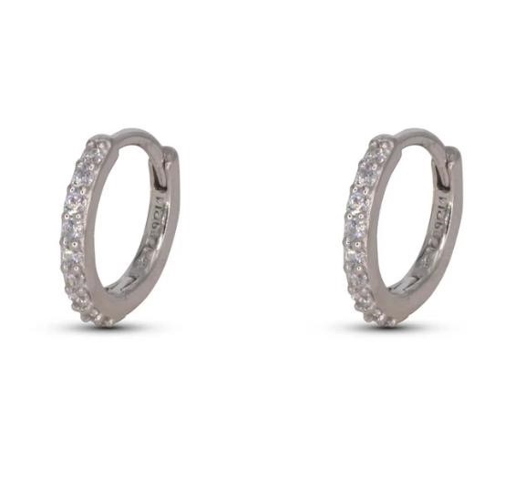 Orecchini Cerchio Medi con Zirconi White