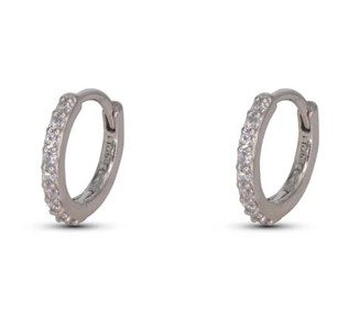 Orecchini Cerchio Medi con Zirconi White