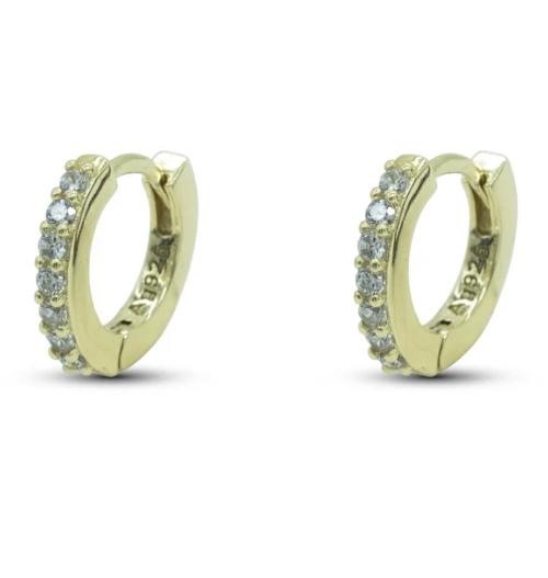 Orecchini Cerchio Gold Piccoli con Zirconi White
