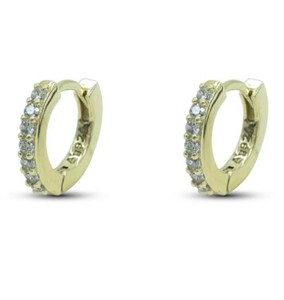 Orecchini Cerchio Gold Piccoli con Zirconi White