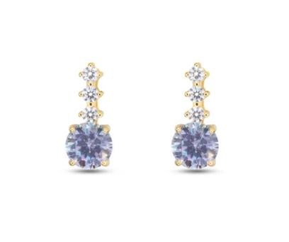 Orecchini Drop Gold Stud Lavender