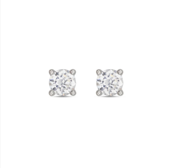 Orecchini Punto Luce con Zirconi 5mm White